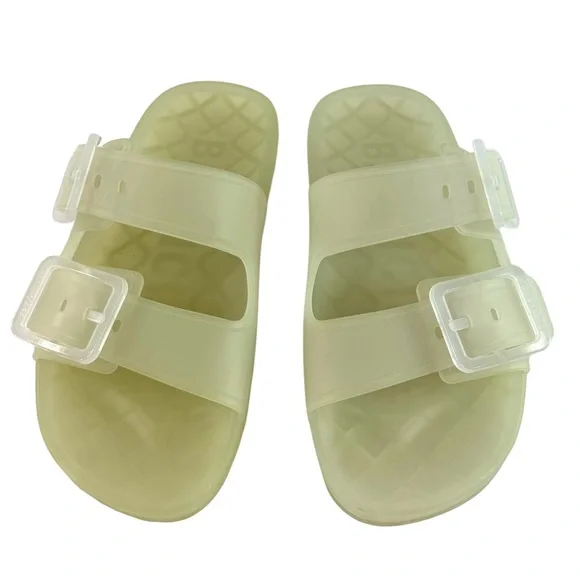 BALENCIAGA Transparent Plastic Mallorca Buckle Slide Women's Sandals 37 - 7US